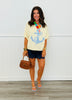 Butter/Light Blue Anchor Graphic Sweater Top (Reg.)