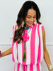 Pink/White Stripe Top & Pants Set (Reg & Plus)