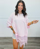 Pink Lace Detail Top (One Size)