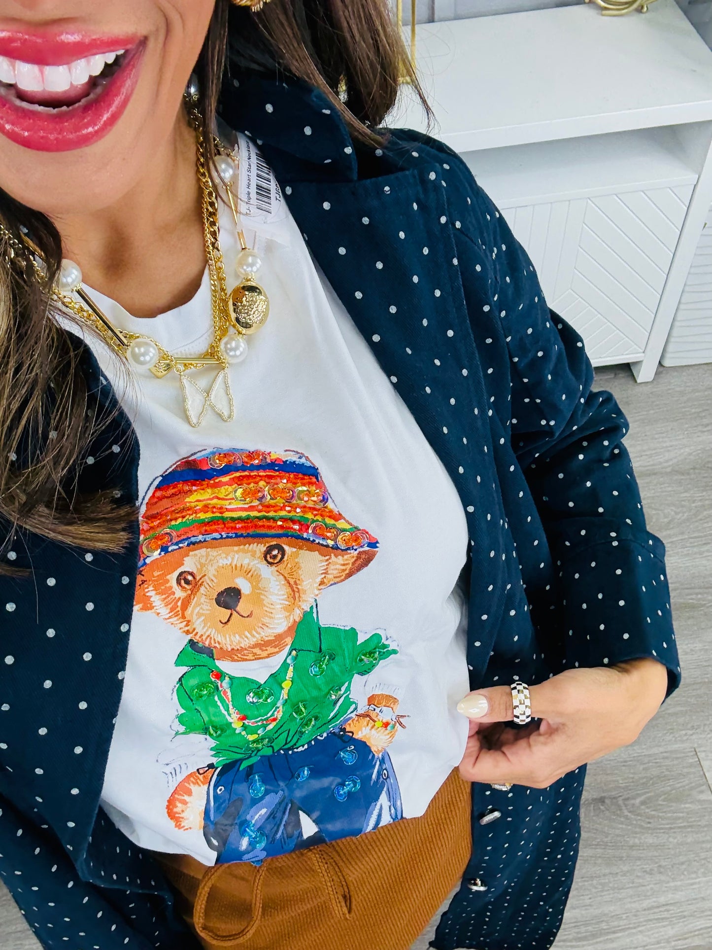 White Chic Teddy Bear Tee (Reg.)