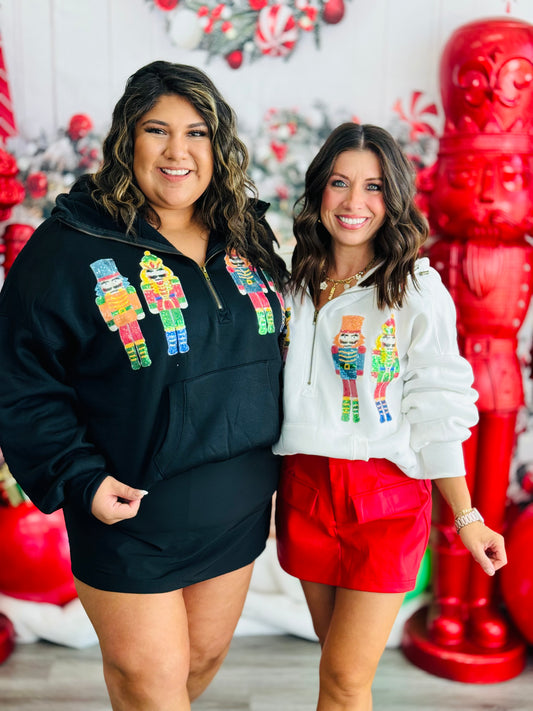 Sequin Nutcrackers Half Zip Hoodie (Reg)-2 Colors