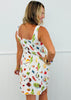 White Multi Foodie Print Mini Dress (Reg.)