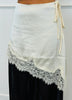 Satin Lace Trim Skirt Layered Over Sheer Pants (Reg.)