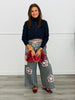 Black Gingham Crochet Lace Patch Pants (Reg & Plus)