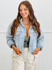 Light Denim Bow Rhinestone Denim Jacket (Reg.)