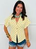 Polka Dot Gold Button Top Remix (Reg.) - 3 Colors