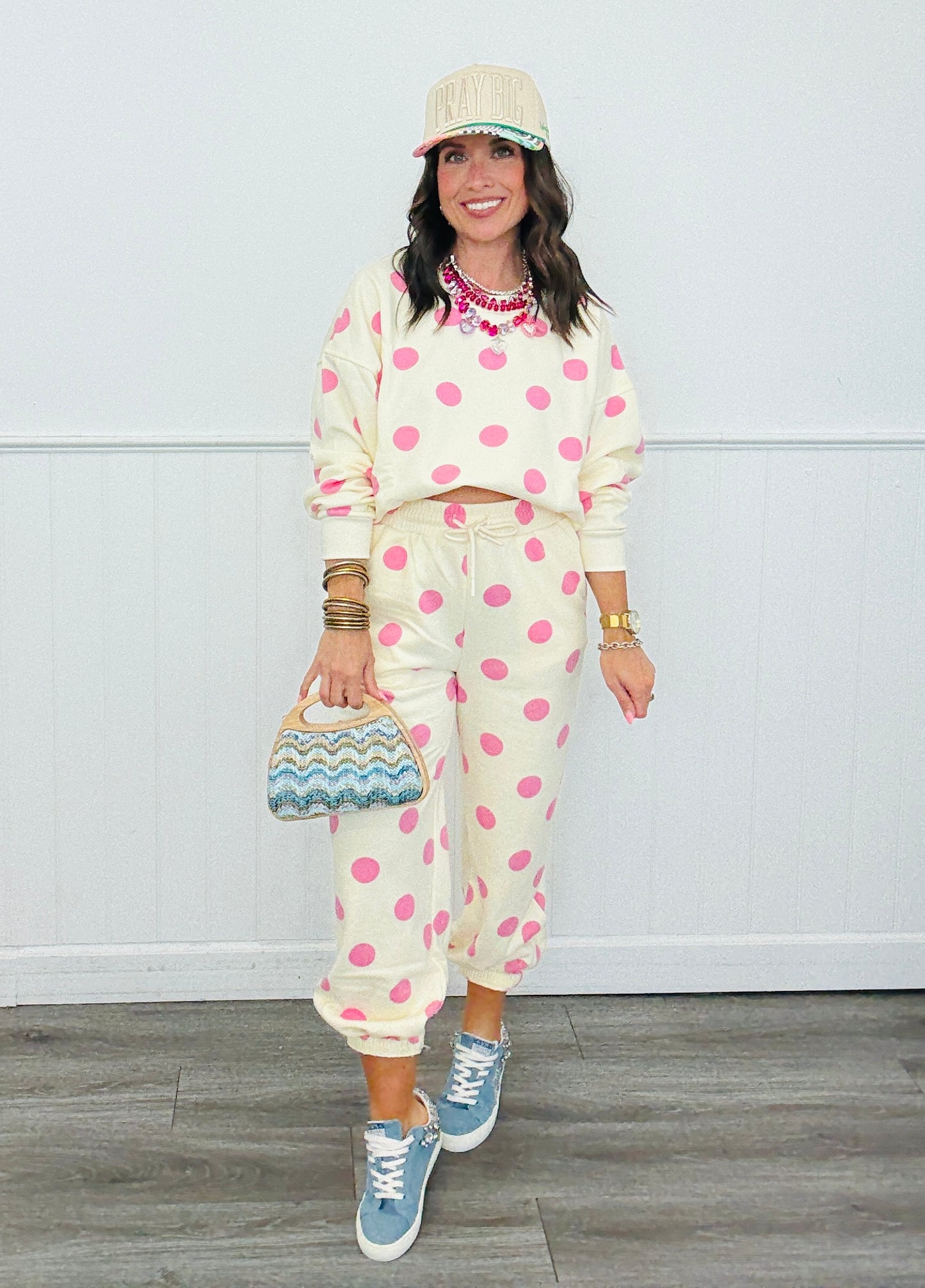 Polka Dot Jogger Sweat Pants (Reg.)-2 Colors