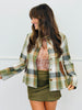Olive/Brown Plaid Barn Jacket (Reg & Plus)