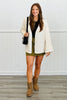 POL Powder Cream Chenille Pearl Studded Sweater Cardigan (Reg.)