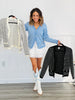 Striped V-Neck Sweater Cardigan (Reg)-3 Colors