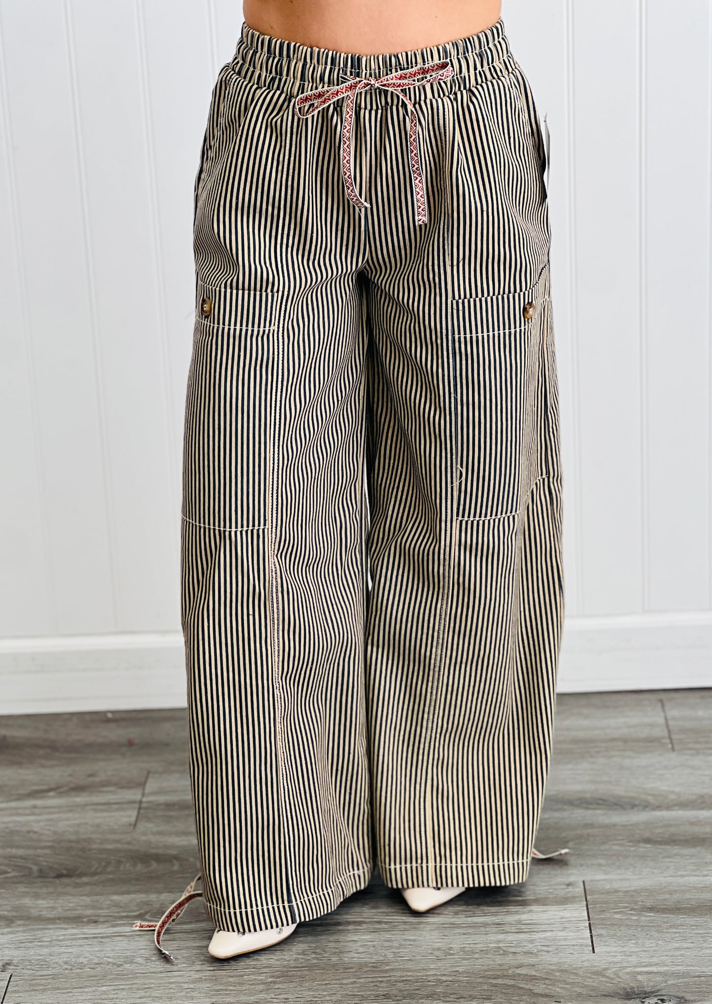 Latte Vintage Wash Stripe Pants (Reg.)
