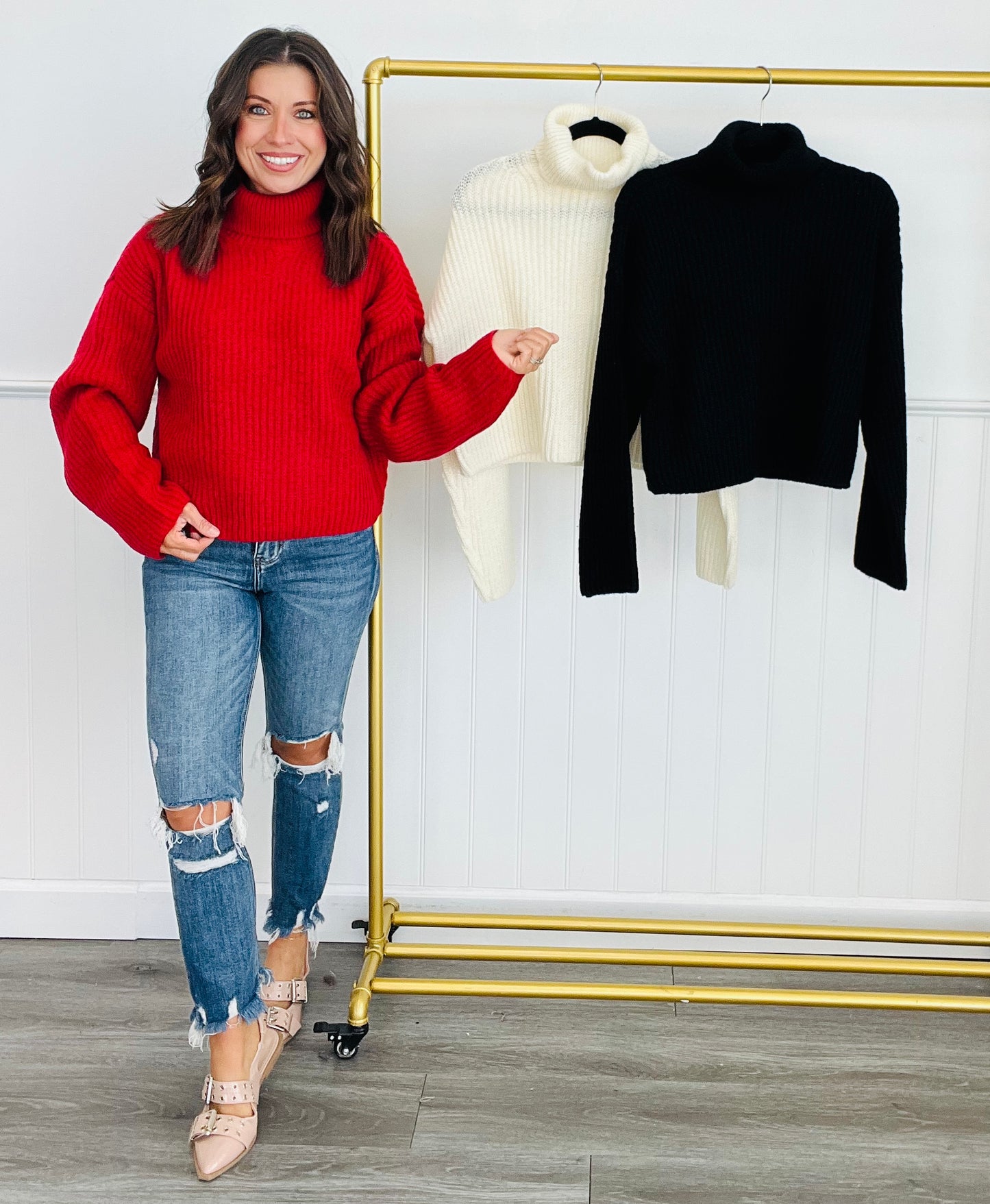 Turtle Neck Semi Sweater (Reg)-3 Colors