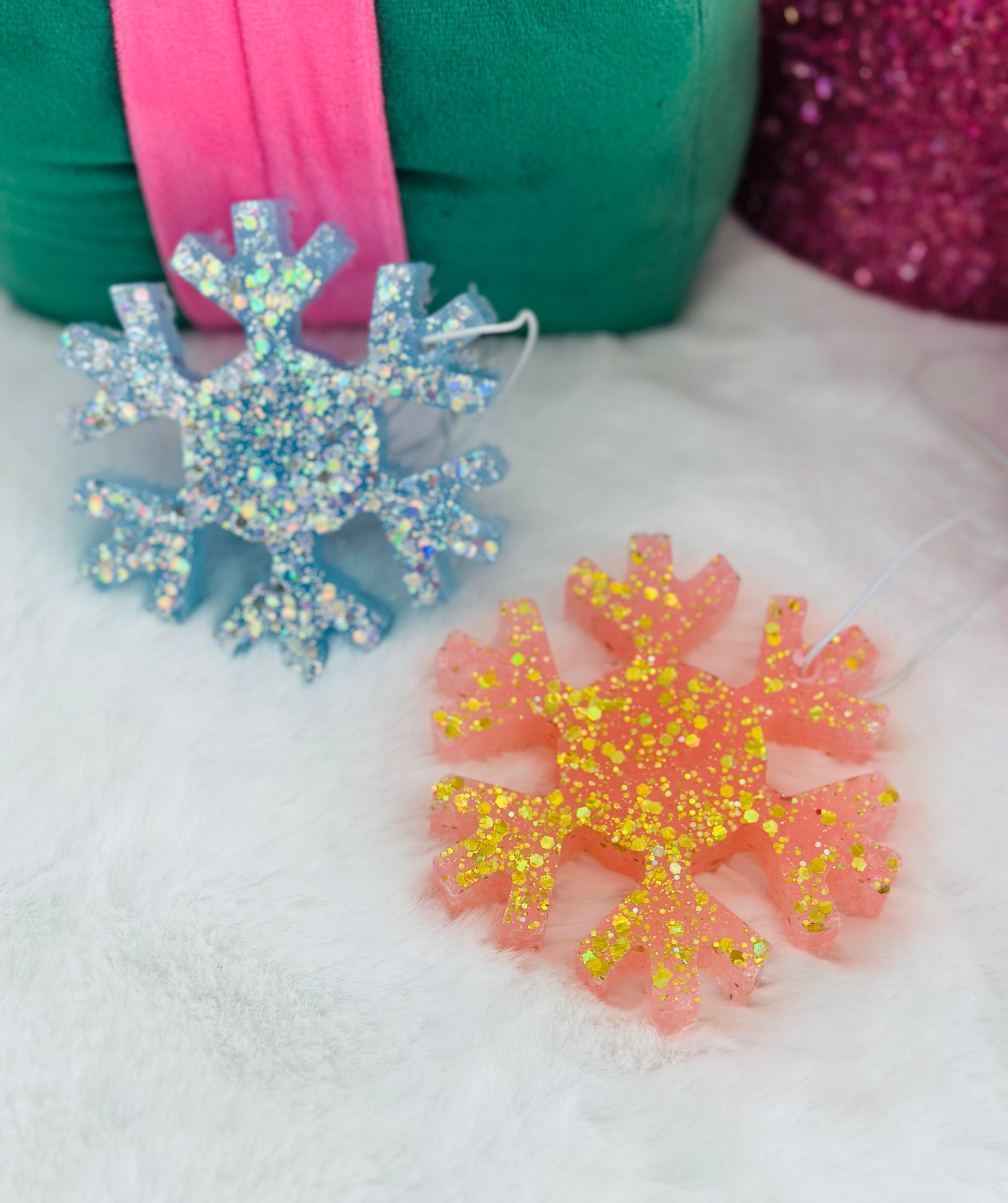 Glitter Snowflake Car Freshie 2 Colors Walker Rose Boutique