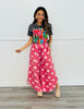 Fuchsia/Pink Polka Dot Tulip Hem Pants (Reg.)