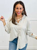 Grey Kathryn Classic Button Down Up (Reg. & Plus)
