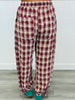 Wine Check Drawstring Lounge Pants (Reg & Plus)
