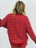 Red/Navy Stripe Button Up Jacket (Reg.)