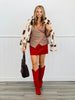 Cow Print Faux Fur Jacket (Reg.)