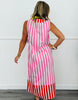 Pink Striped Shift Midi Dress (Reg.)