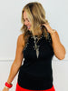 Black Stud Embellished Sleeveless Top (Reg. and Plus)