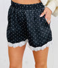 Black Polka Dot Lace Trim Shorts (Reg. and Plus)