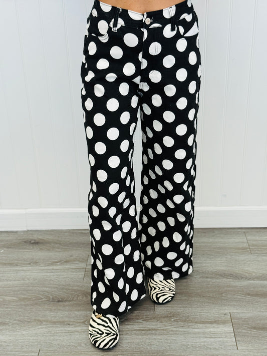 Black/Ivory Polka Dot Pants (Reg & Plus)