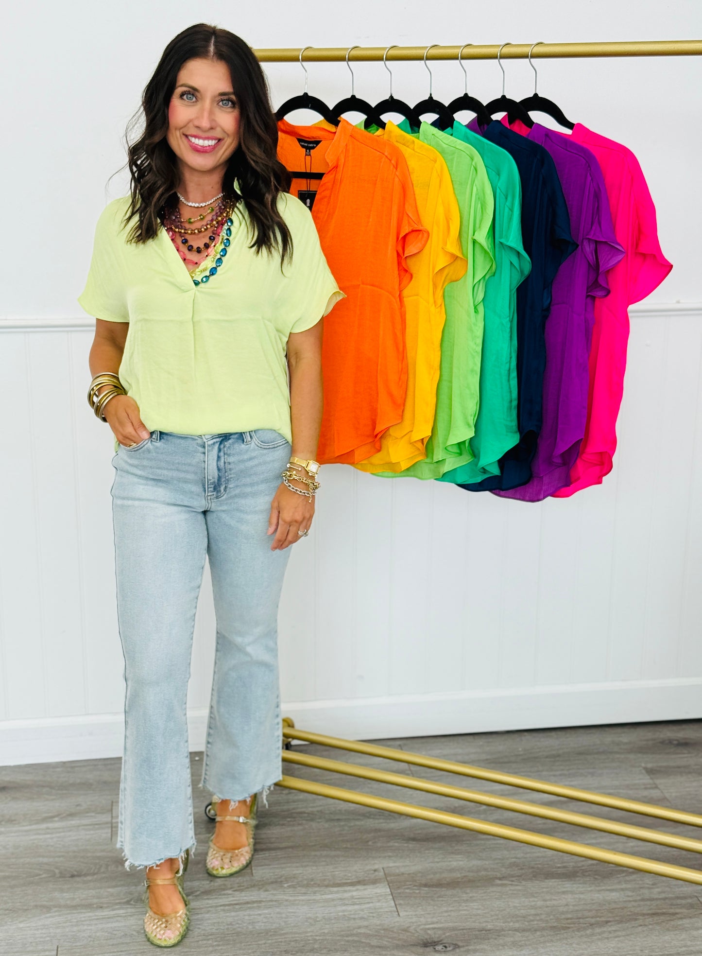Essential Short Sleeve Blouse (Reg.)-8 Colors