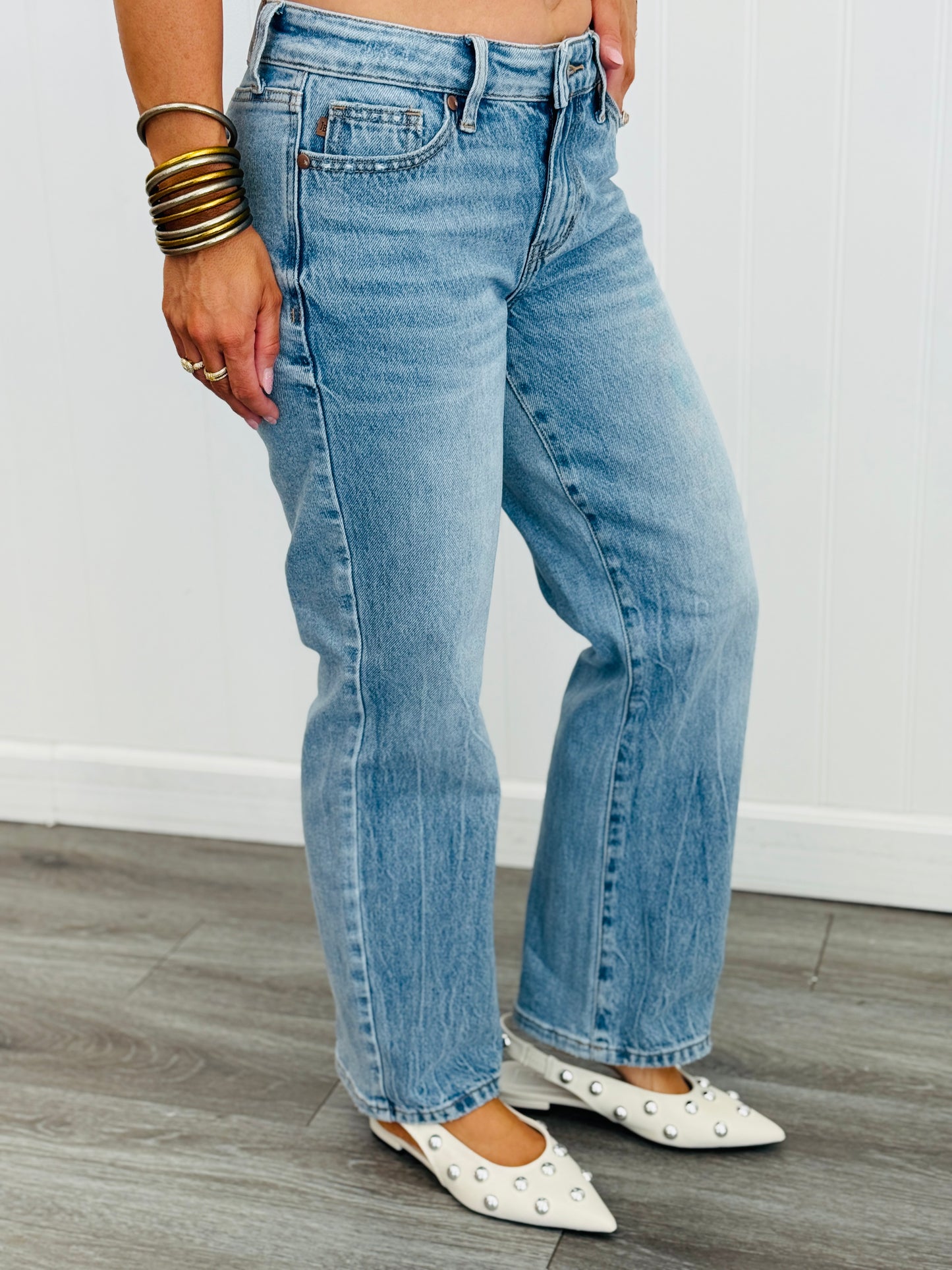 Judy Blue *PETITE* Rigid Rose Straight Jeans(Reg. and Plus)