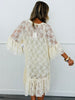 Cream Sheered Lace Tiered Tunic Top (Reg & Plus)