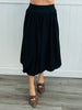 Black Bubble Hem Midi Skirt (Reg)