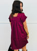Wine Satin Babydoll Mini Dress (Reg & Plus)