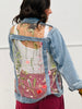 Denim Floral Embroidery Mesh Jacket (Reg & Plus)