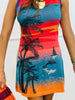Queen Of Sparkles Sunset Beach Scene Knit Tank Dress (Reg. and Plus)