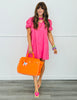 Pink Puff Polka Dot Mini Dress (Reg & Plus)