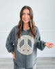 Peace Sign Long Sleeve Sweatshirt (Reg & Plus)- 2 Colors