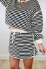 Black Stripe Knit Skort (Reg.)
