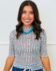 Kora Anchor Harbor Short Sleeve Mesh Top (Reg. and Plus)