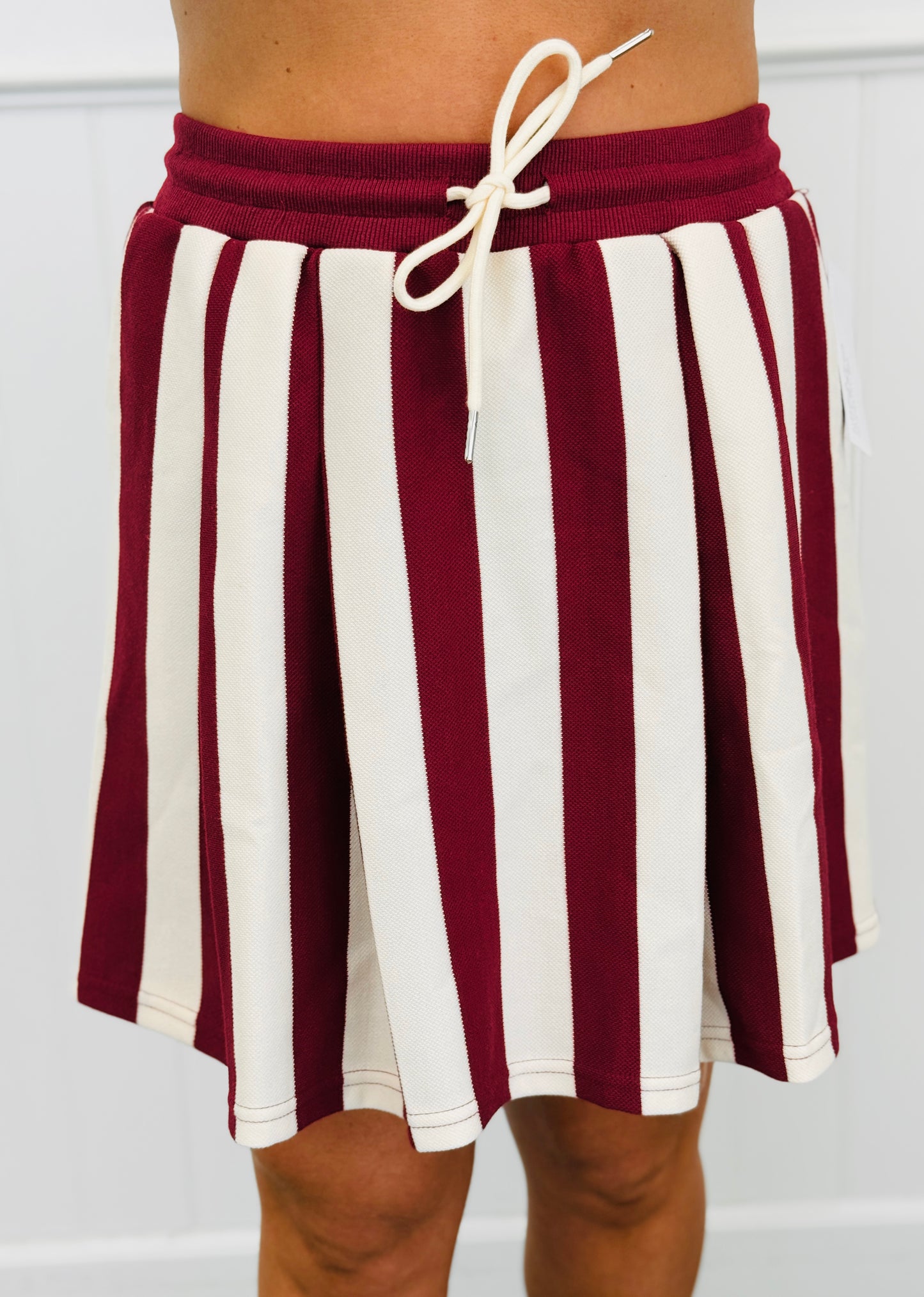 Garnet Bold Stripe Mini Skirt (Reg.)