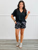 Grey Camo Sequin Shorts (Reg. and Plus)