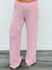 Pink Textured Stripe Top & Pant Set (Reg.)