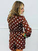 Brown Polka Dot Front Tie Top (Reg.)