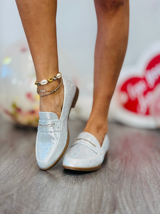 Silver Step It Up Sparkle Loafers