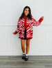 Red Multi Stars Sweater Cardigan (Reg & Plus)