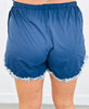 Navy Floral Embroidered Windbreaker & Shorts Set (Reg.)