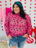 Hot Pink Velvet Heart Mesh Top (Reg. & Plus)