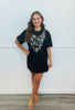 Black Necklace Print Mini T-Shirt Dress (Reg.)