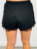 Black Lace Trim Pocket Shorts (Reg.)