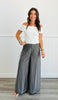 Charcoal Wide Leg Pants (Reg. and Plus)