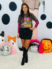 Pink/Black Checkered Mesh Long Sleeve Top (Reg. and Plus)