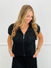 Black Sleeveless Zip Up Top & Pants Set (Reg.)